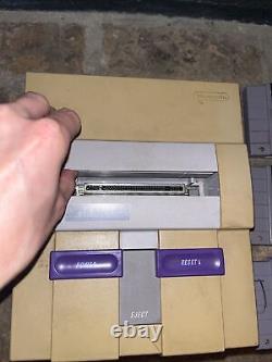 Super Nintendo SNES Console Bundle! 3 games Tested/Working! Video Game System