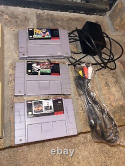 Super Nintendo SNES Console Bundle! 3 games Tested/Working! Video Game System