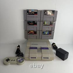 Super Nintendo SNES Console Bundle + 6 Games, Controller, Cable Tested/Works