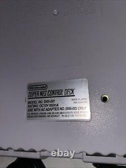 Super Nintendo SNES Console Bundle Lot 1 Controllers 3 Games Tested