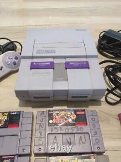 Super Nintendo SNES Console Bundle OEM Lot Super Mario World Gray TESTED 4 GAMES