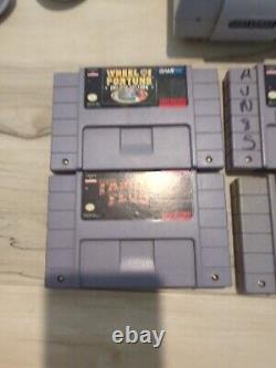 Super Nintendo SNES Console Bundle OEM Lot Super Mario World Gray TESTED 4 GAMES