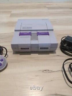 Super Nintendo SNES Console Bundle OEM Lot Super Mario World Gray TESTED 4 GAMES