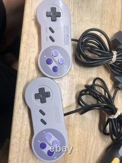 Super Nintendo SNES Console Bundle OEM Power And Av Cables 2 Games 2 Controllers