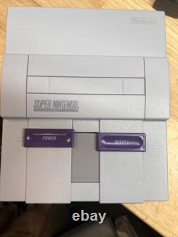 Super Nintendo SNES Console Bundle OEM Power And Av Cables 2 Games 2 Controllers
