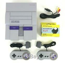 Super Nintendo SNES Console Bundle (SNS-001) 2 New Controllers & Cords Cleaned