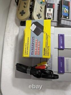 Super Nintendo SNES Console Bundle Super Mario World! NBA Live 95 2 Controllers