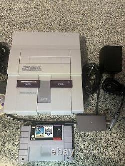 Super Nintendo SNES Console Bundle With Cables & 2 Controllers- Cleaned and Tested