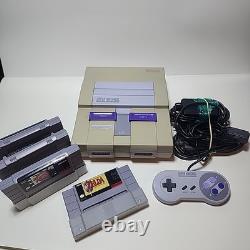 Super Nintendo SNES Console Bundle Zelda, NBA Jam + 2 Ken Griffey Games Tested