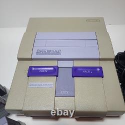 Super Nintendo SNES Console Bundle Zelda, NBA Jam + 2 Ken Griffey Games Tested