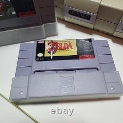 Super Nintendo SNES Console Bundle Zelda, NBA Jam + 2 Ken Griffey Games Tested