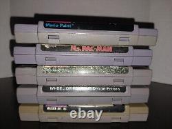 Super Nintendo SNES Console Bundle with 2 Controllers, 5 Games NOT TESTED AS IS