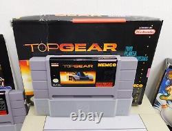 Super Nintendo SNES Console Bundle with 3 Games Top Gear, Tour Golf, Super Bowling