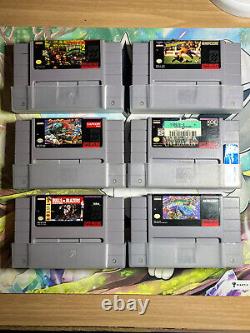 Super Nintendo SNES Console Bundle with 6 games + Cords & Controllers Tested