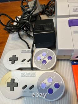 Super Nintendo SNES Console Bundle with 9 Games, Game Genie, 2 Controllers TESTED