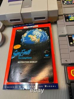 Super Nintendo SNES Console Bundle with 9 Games, Game Genie, 2 Controllers TESTED