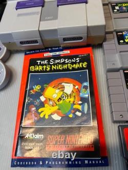 Super Nintendo SNES Console Bundle with 9 Games, Game Genie, 2 Controllers TESTED