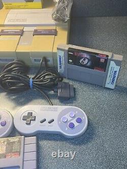 Super Nintendo SNES Console Bundle with Controller, Cords + Games