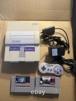 Super Nintendo SNES Console Bundle with Games Super Mario World UN Squadron