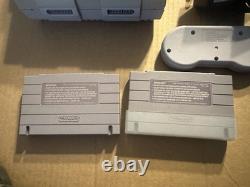 Super Nintendo SNES Console Bundle with Games Super Mario World UN Squadron