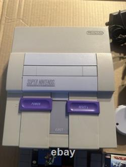 Super Nintendo SNES Console Bundle with Games Super Mario World UN Squadron