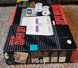 Super Nintendo SNES Console Complete In Box CIB Mario Super Set CLEAN NEAR MINT