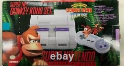 Super Nintendo SNES Console Donkey Kong Country Console Set in Box with Game