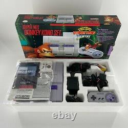 Super Nintendo SNES Console Donkey Kong Country Set in Box CIB TESTED NICE