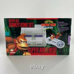 Super Nintendo SNES Console Donkey Kong Country Set in Box CIB TESTED NICE