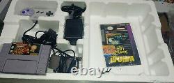 Super Nintendo SNES Console Donkey Kong Country Set in Box TESTED matching seria