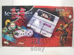 Super Nintendo SNES Console Killer Instinct Set Complete with Matching Serial Rare