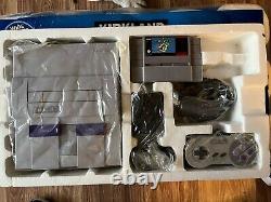 Super Nintendo SNES Console Mario World Super Set Complete in box Tested Working