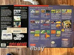 Super Nintendo SNES Console Mario World Super Set Complete in box Tested Working