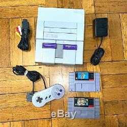 Super Nintendo SNES Console OEM Brand Complete Set + with Mario World & All Stars