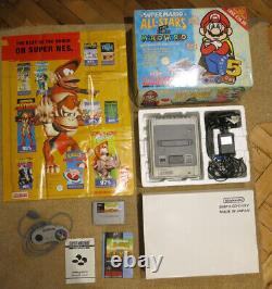 Super Nintendo SNES Console Super Mario All Stars World Set Boxed PAL Bundle