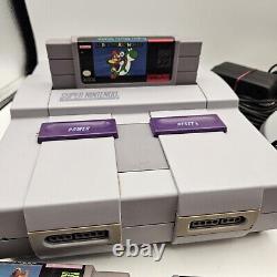 Super Nintendo SNES Console & Super Mario Games Bundle (World, All Stars & Kart)