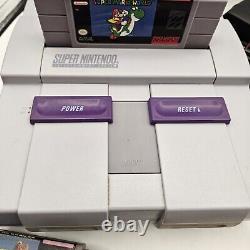 Super Nintendo SNES Console & Super Mario Games Bundle (World, All Stars & Kart)