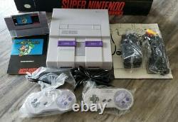 Super Nintendo SNES Console Super Set In Box With Game Super Mario World