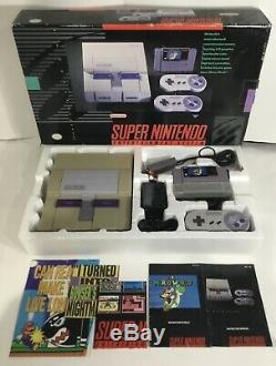Super Nintendo SNES Console System Box Boxed Complete Mario World Tested Cleaned