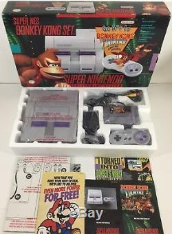 Super Nintendo SNES Console System Box Boxed Donkey Kong 100% Complete Near Mint