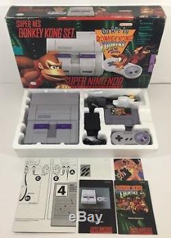 Super Nintendo SNES Console System Box Boxed Donkey Kong Complete CIB