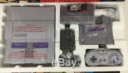 Super Nintendo SNES Console System Box Boxed GAMEBOY ATTACHMENT CIB Nice Ex/NM