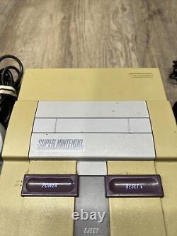 Super Nintendo SNES Console System Bundl TESTED with 7 Games Mario Etc