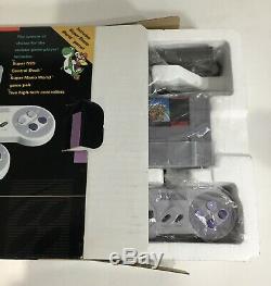 Super Nintendo SNES Console System CIB 100% Complete + Mario Kart + World Nice