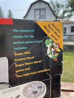 Super Nintendo SNES Console System, Complete In Original Box Mario Kart, Manuals