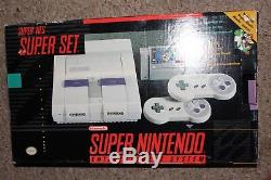 Super Nintendo SNES Console System Complete in Box with Mario World Bundle #SNW4