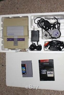 Super Nintendo SNES Console System Complete in Box with Mario World Bundle #SNW4