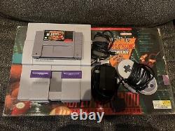 Super Nintendo SNES Console System Donkey Kong Set With Box/Good Condition