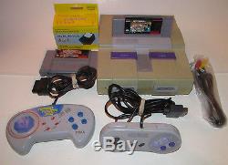 Super Nintendo SNES Console System Mario All Stars & 2 Controllers Games Bundle