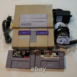 Super Nintendo SNES Console System SNS-001 with Controller 2 Games Tested Clean